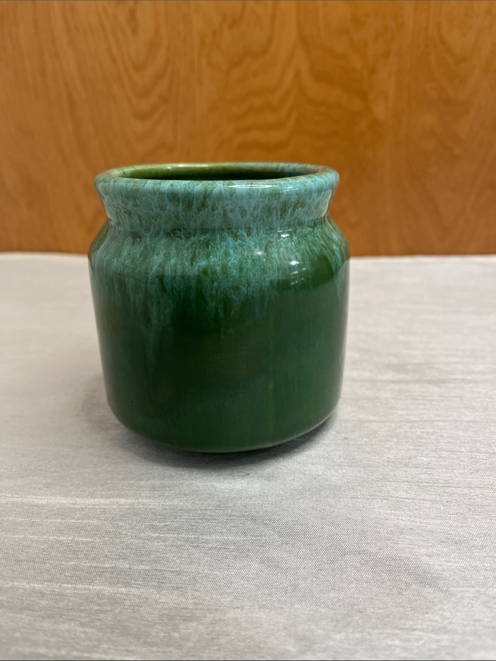 ✨$5 Add-On Vintage Canadian Art Pottery Jar / Vase - Green Drip Glaze - MCM